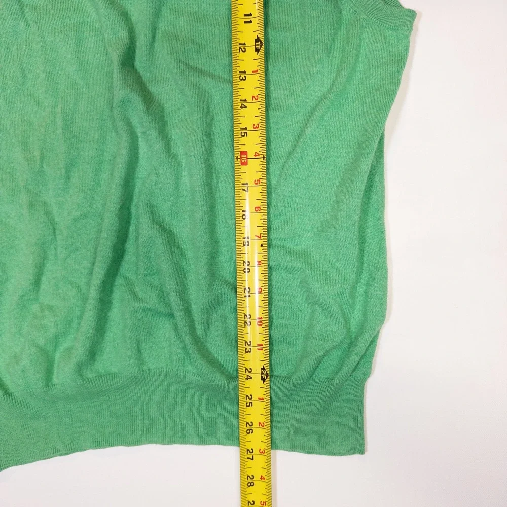 Peter Millar Sweater Vest Mens L Green Good Cotton Cashmere Quarter Zip Golf